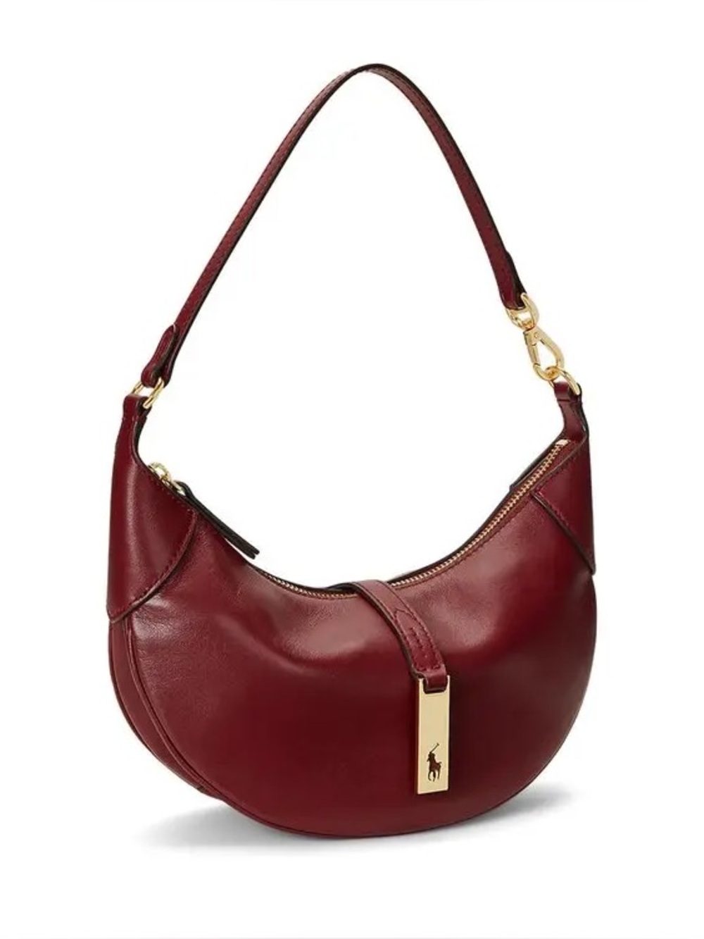 Ralph Lauren Polo ID Calfskin Mini Shoulder Bag Chianti Red NEW - Picture 9 of 9
